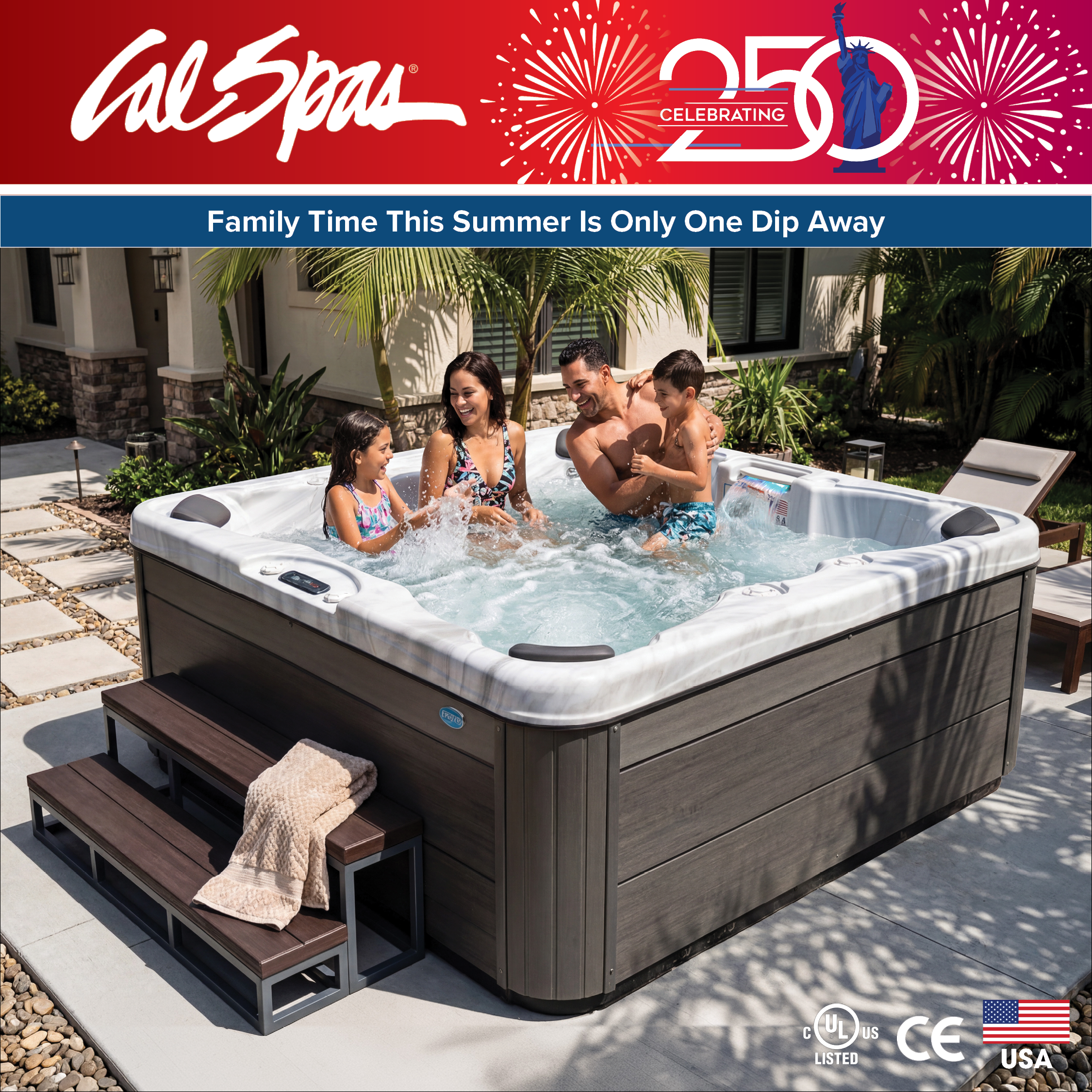 Calspas hot tub being used in a family setting - Gillette